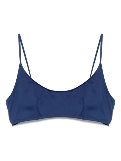Mc2 Saint Barth Navy Blue Basic Bikini Top In Blue