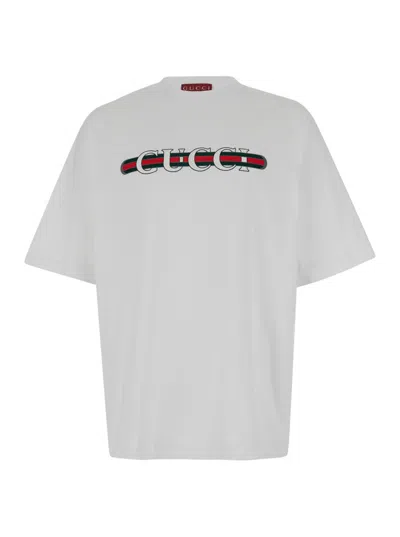 Gucci Men Cotton Jersey T-shirt With Print In White