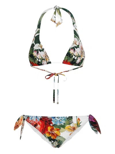 Dolce & Gabbana Floral Print Bikini Set Dolce E Gabbana In Multi