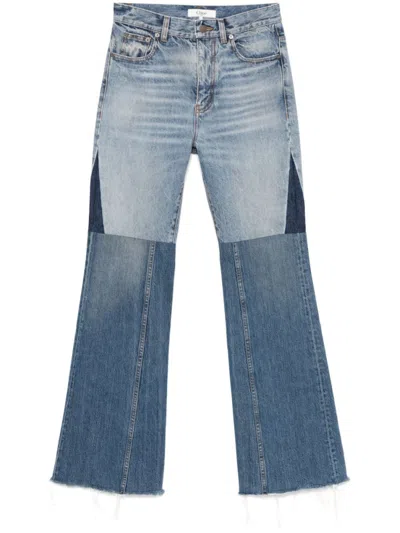 Chloé Patchwork Denim Jeans In Blue