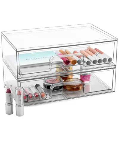 Sorbus Set Of 2 Acrylic Pull-out Clear Makeup Storage Containers In Transparent