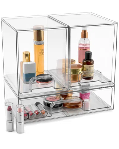 Sorbus Set Of 3 Acrylic Pull-out Makeup Storage Containers In Transparent