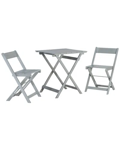 Linon Rockport 3pc Square Table Set In Gray