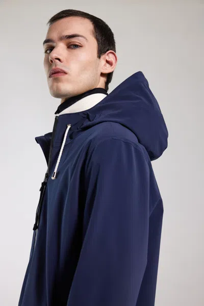Stutterheim Stockholm Lightweight Zip Matte Raincoat In Blue