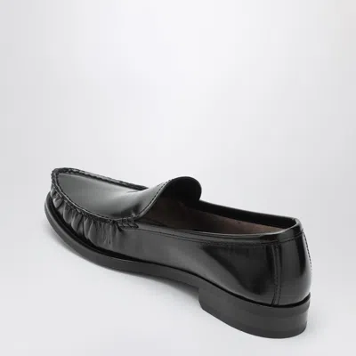 Prada Brushed Leather Loafers Shoes In Black