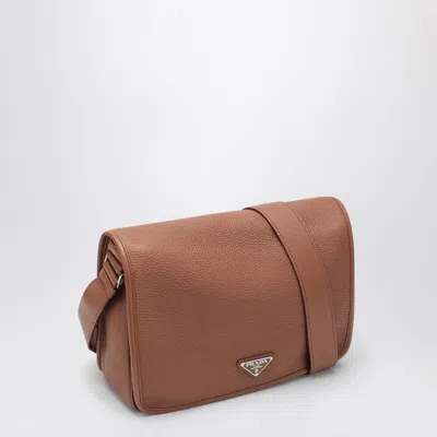 Prada Cognac-coloured Leather Shoulder Bag Men In Brown