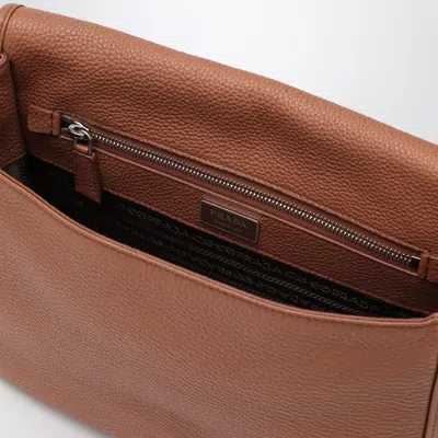 Prada Cognac-coloured Leather Shoulder Bag Men In Brown