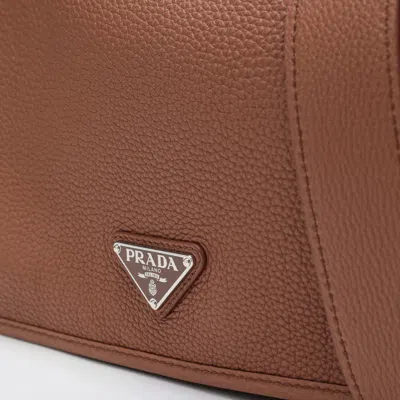 Prada Cognac-coloured Leather Shoulder Bag Men In Brown