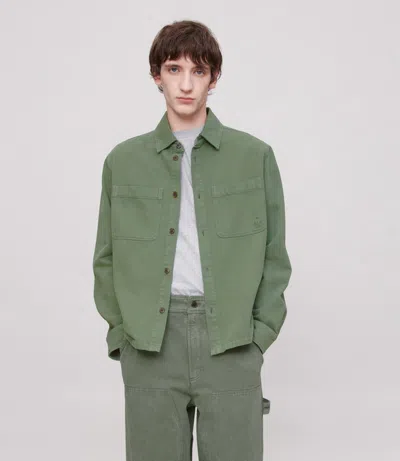 Apc A.p.c. Leon Organic Cotton Jacket In Green