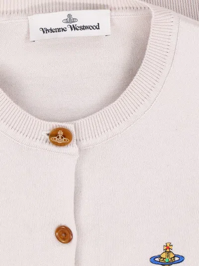 Vivienne Westwood Orb-embellished Virgin-wool Cardigan In Gray