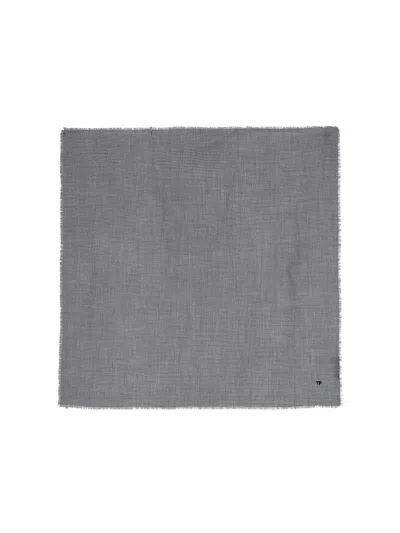 Tom Ford Fringed Edges Houndstooth Pattern Scarf