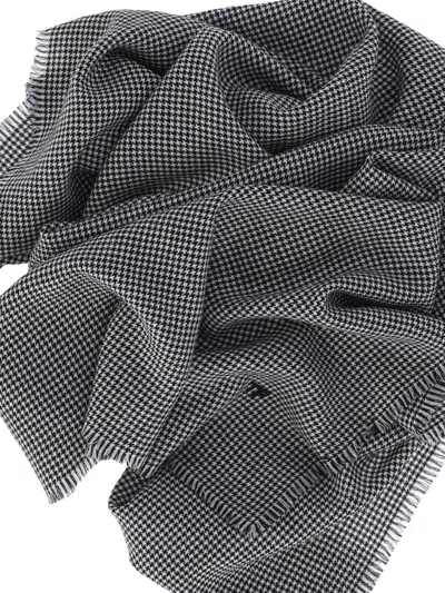 Tom Ford Fringed Edges Houndstooth Pattern Scarf