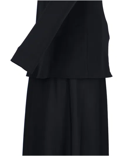 Jil Sander Black Layered Midi Dress