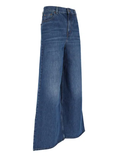 Chloé Chloe' Wide Leg Denim Jeans In Black