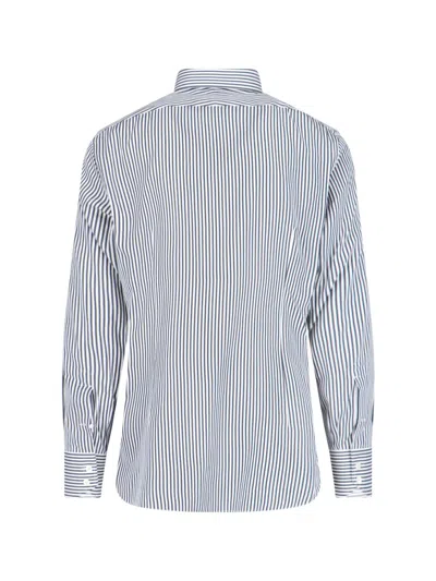 Tom Ford Striped Pattern Button-down Collar Long Sleeves Shirt In Multi