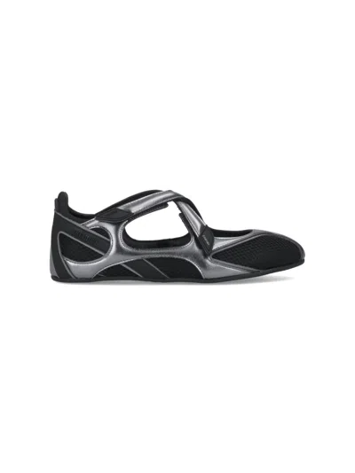 Attico Flat Shoes Blacks And Greys In Black