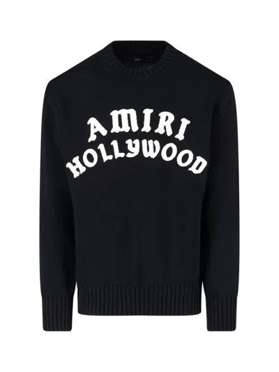 Amiri Hollywood Sweater With Embroidery In Black