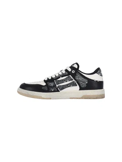 Amiri Men's Bandana Skeleton Top Low Sneakers In Black