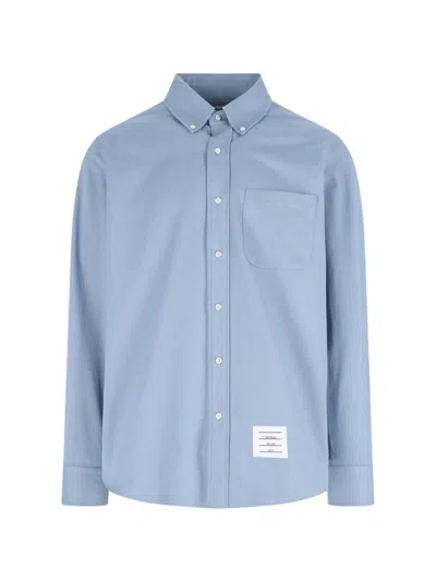 Thom Browne Collared Shirt With Front Pocket And Short Sleeves
