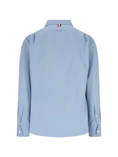 Thom Browne Collared Shirt With Front Pocket And Short Sleeves
