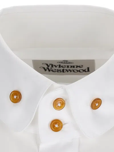 Vivienne Westwood Shirt With Subtle Orb Embroidery And Tailored Fit In Gray