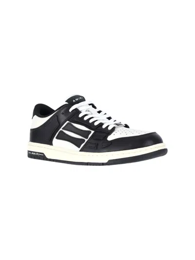 Amiri Skel Sneakers In White And Black Leather