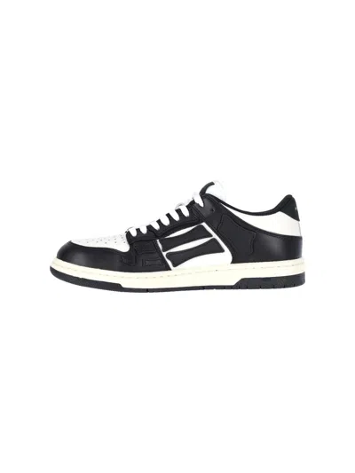 Amiri Skel Sneakers In White And Black Leather