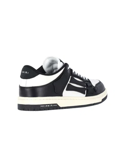 Amiri Skel Sneakers In White And Black Leather
