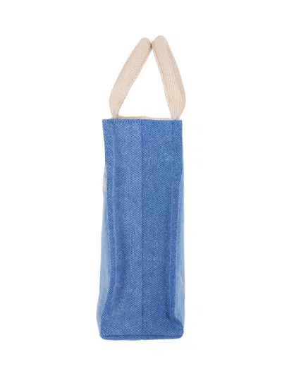 Marni Shopper Bag With Shoulder Strap And Top Handles In Blue
