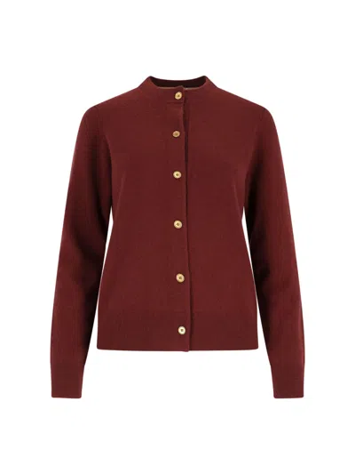 Burberry 'ekd' Cashmere Cardigan In Red