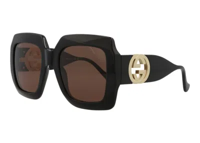 Pre-owned Gucci Women's  Square Rectangle Sunglasses005) In Black/brown (gg1022s/30011773 In Multi