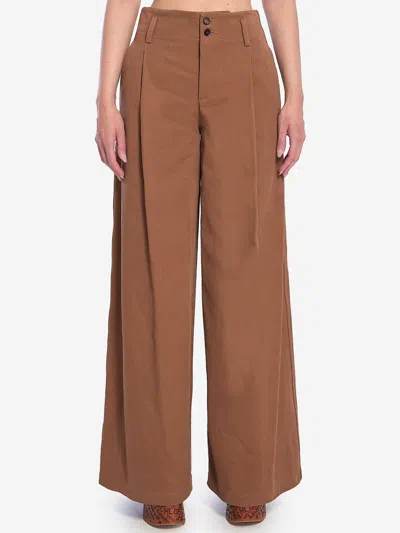 Chloé Pleated Garment-dyed Cotton-canvas Straight-leg Pants