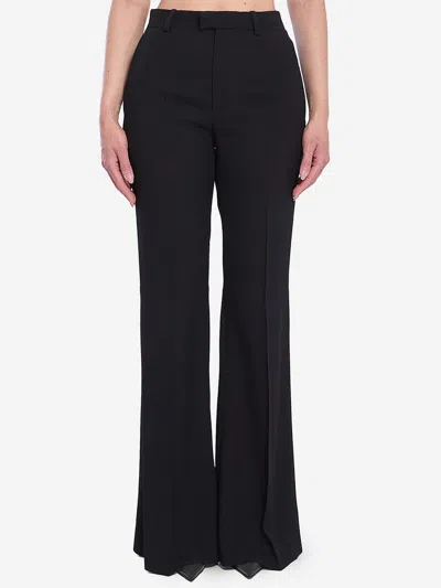 Balenciaga Tailored Flared Pants With Clean Waistband In Black