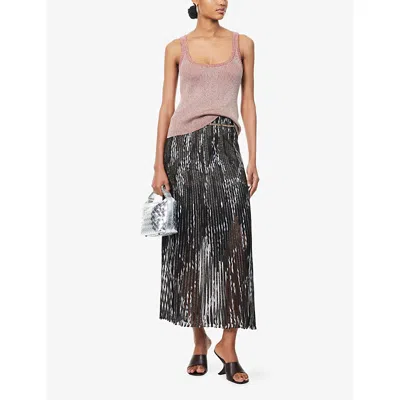 Missoni Gonna Midi Plissettata A Righe Multicolor In Gray