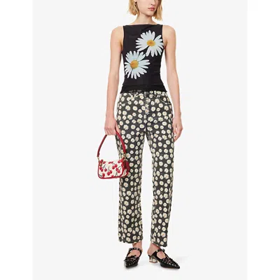 House Of Sunny Womens Daisy Multi-layer Mesh Top In Black