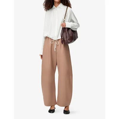 Loewe White Balloon-sleeve Silk Shirt In Neutral