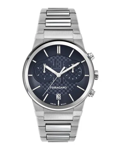 Ferragamo Sapphire Chrono Bracelet Watch In Metallic
