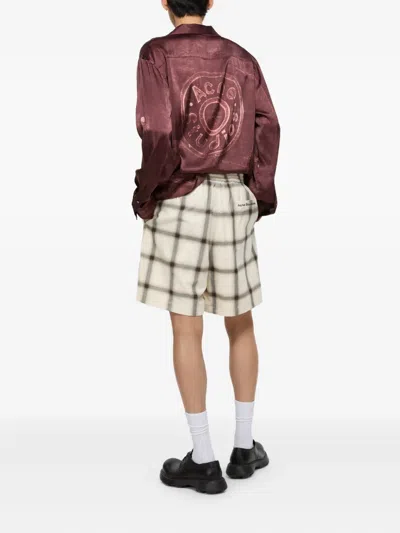 Acne Studios Plaid Drawstring-waist Shorts In Neutral
