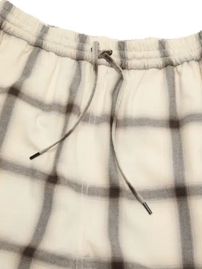 Acne Studios Plaid Drawstring-waist Shorts In Neutral
