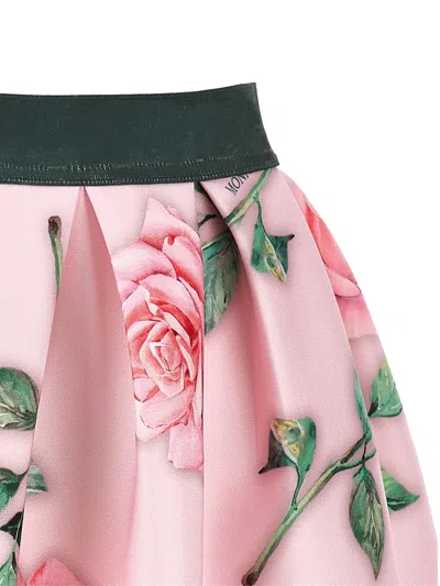Monnalisa Floral Skirt In Pink