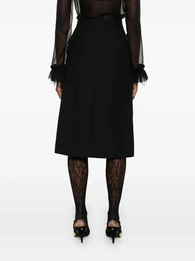 Valentino Black Wool Blend Skirt In Black