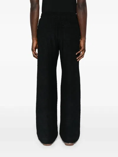Casablanca Black Pants With All-over Embossed Monogram And Drawstring Waist