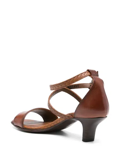 Pantanetti 50mm Leather Sandals In Brown