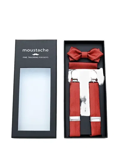 Moustache Textured-finish Accessory Set In Red