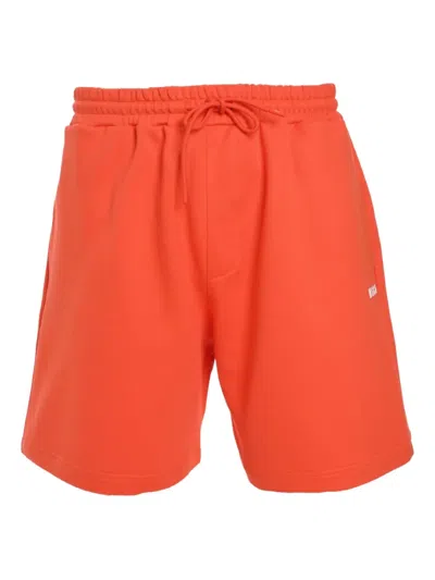 Msgm Elasticated-waist Track Shorts In Red