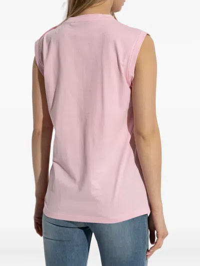Balmain Logo Tee In Pink