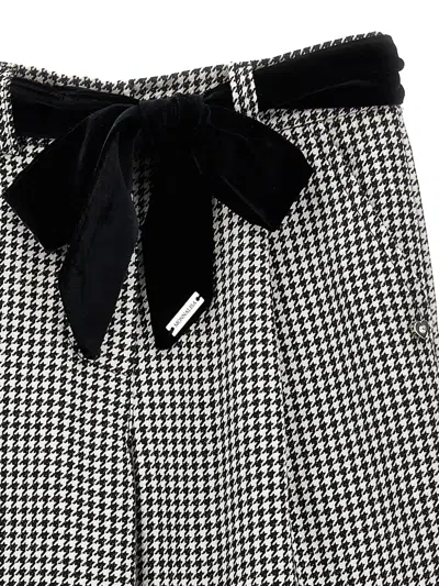 Monnalisa Kids' Houndstooth Wide-leg Trousers In Gray