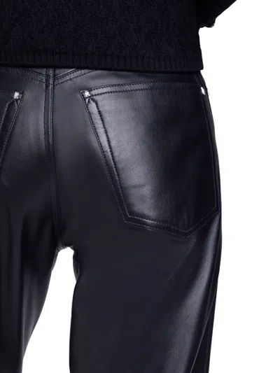 Rabanne Leather Straight-leg Pants In Black