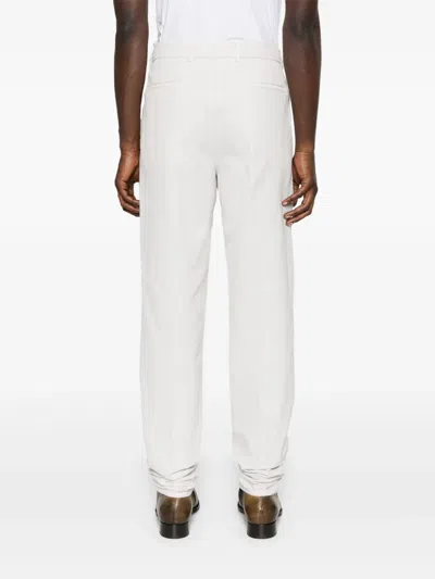 Brunello Cucinelli Tailored White Trousers With Classic Waistband In Neutral