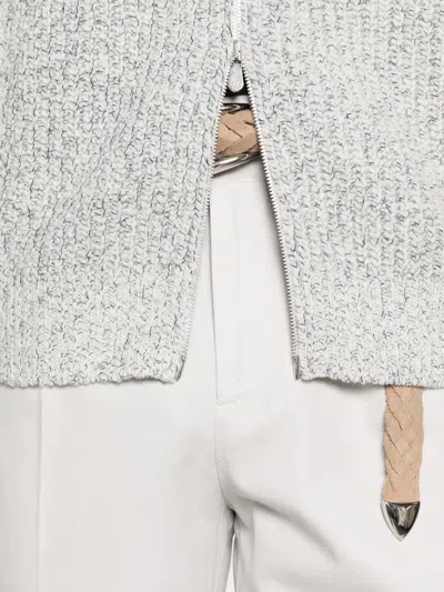 Brunello Cucinelli Tailored White Trousers With Classic Waistband In Neutral